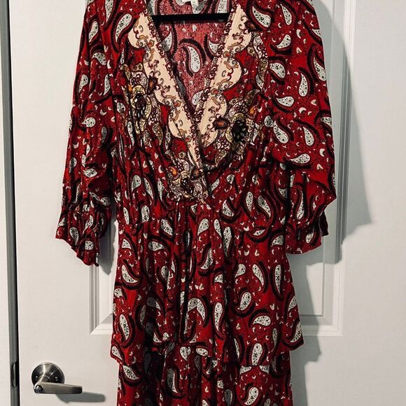 Paisley Red Dress Umgee+ - Picture 1 of 6